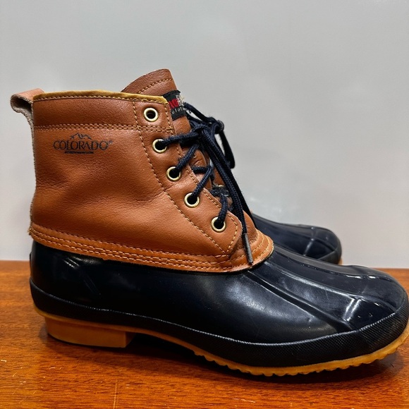 VTG Colorado Thermolite  Leather‎ Winter Duck Rain Boots Men’s  Size 9 Steel - Picture 1 of 10